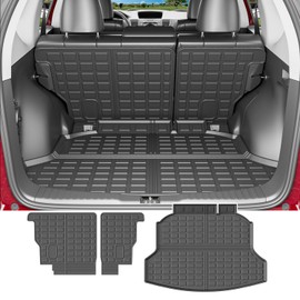 powoq Cargo Mat Compatible with 2012-2016 Honda CRV Trunk Mat TPE Backrest Mat Cargo Liner Replacement for 2012 2013 2014 2015 2016 Honda CRV Accessories (Fit 12-16 Model, Trunk Mat+Backrest Mat)