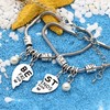 Best Friend Gift 2pcs Pearl Heart Charm Bracelet for Women