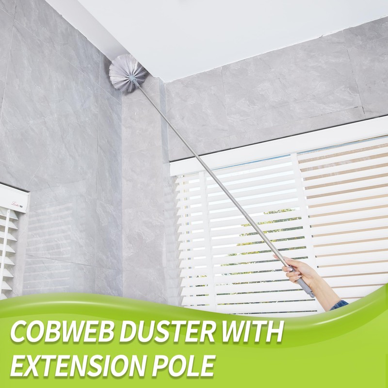 IVYROLL Cobweb Duster with Extension Pole, Spider Web Brush &