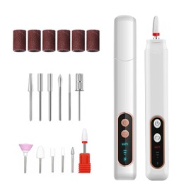 Bettinay Professiona Nail Files Electric Nail Drill, 15000 RPM 3 Adjustable Speed Cordless Nail File Manicure Set with 12 Drill Bits