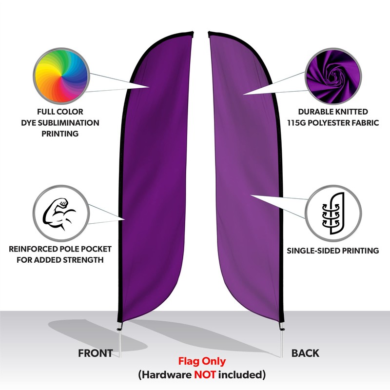 LookOurWay Feather Flag, Purple, 12-Feet