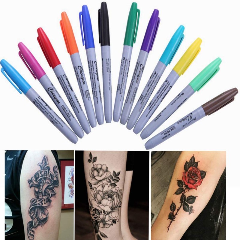 Tattoo Skin Permanent Marker,New Star Tattoo Marking Scribe Pen Permanent
