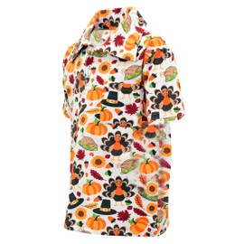 Unique Baby Boys Thanksgiving Pilgrim Turkey Polo Shirt (6Y, White)