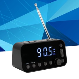 Alarm Clock Radio for Bedroom, DAB/FM Alarm Clock Radio with 5 Preset Stations, Dual USB Ports, Snooze Function, Programmable Sleep Timer, White LED Screen