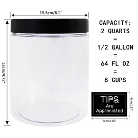 Mczcent Large Coin Bank Jar, Big Clear Plastic Coin Money Tip Change Saving Piggy Jar with Black Slotted Lid, Large Plastic Coins Piggy Money Change Clear Bank for Adults Teens Kids Girls Boys