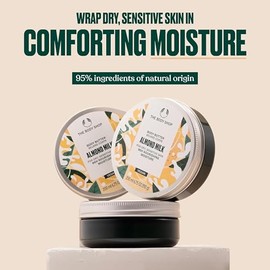 The Body Shop Almond Milk & Honey - Cremas Corporales (Almendra, Miel, Piel Seca, Piel Sensible, Hidratante, Calmante, 200 ml, Cazuela, 48 H)