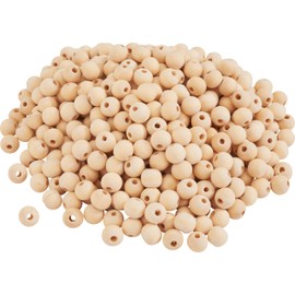 VBS XXL Wooden Balls, Drilled, Pack of 50 or 25 Wooden Beads, DIY Craft Beads, Round, Wooden Balls, Unpainted, Diameter 10 mm, Pack of 500