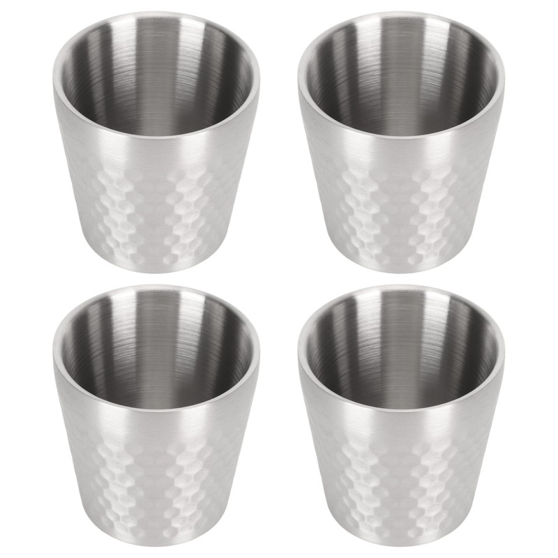 4pcs 304 Stainless Steel Cup Double Layer Insulated Thickened Cup