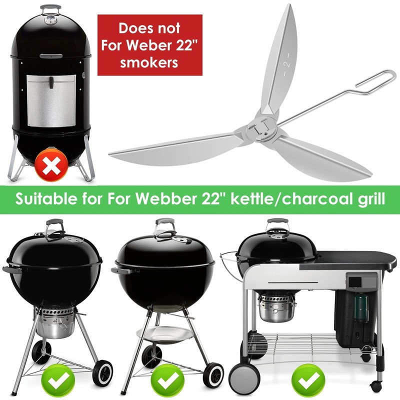 1 Set 22-1/2 Inch One-Touch Cleaning System Replacement Grill Cleaning