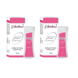 Caladew Calamine Lotion with AloeVera & Cucumber Extract - 75ml : Pack of 2
