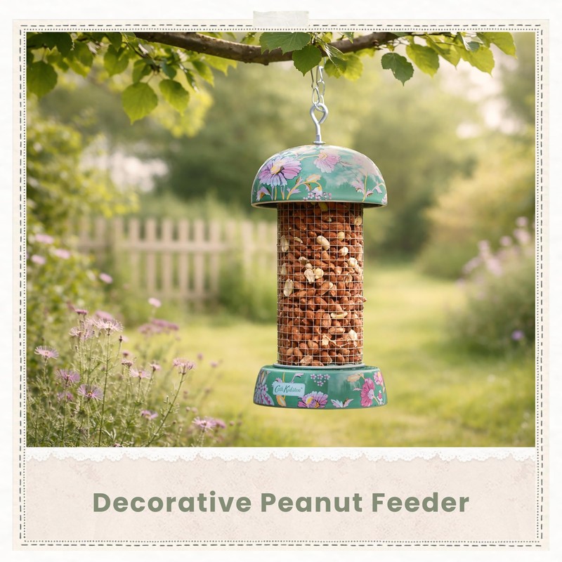 Cath Kidston Hanging Peanut Bird Feeder with Chain, Weather-Resistant Iron