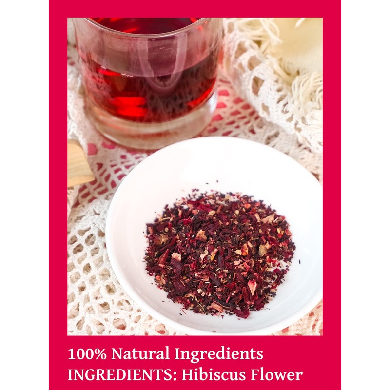 TeeLux Hibiscus Tea Bags, Natural Hibiscus Flowers Herbal Tea, Caffeine