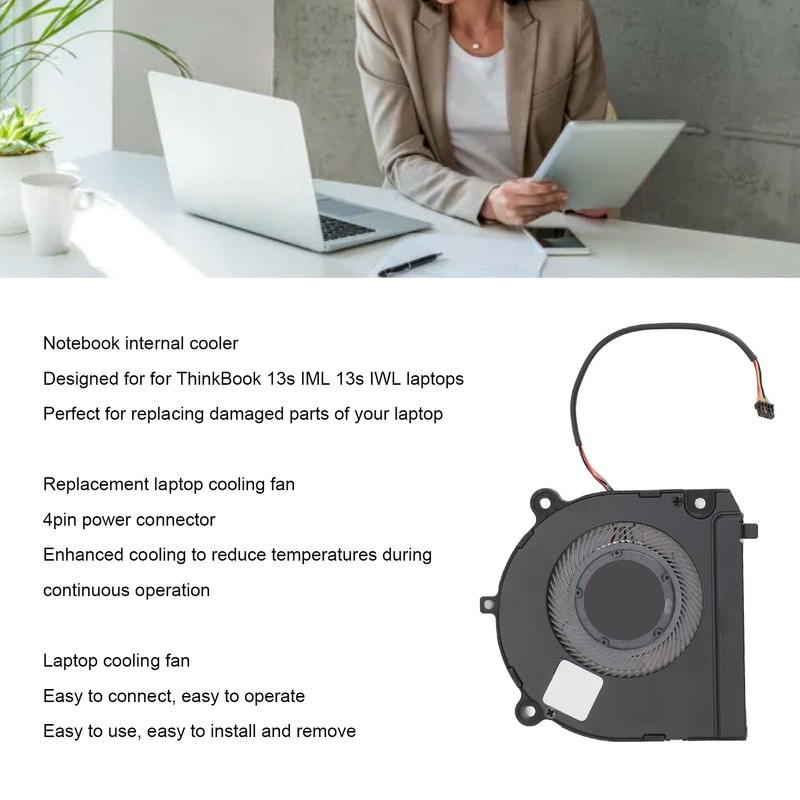 Replacement Laptop Internal Cooling Fan for ThinkBook 13s IML 13s