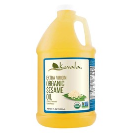 Kevala Organic Extra Virgin Sesame Oil - 64 fl oz - 1/2 Gal – Sesame Seed Organic – Cooking Oil – Cold Pressed - Unrefined