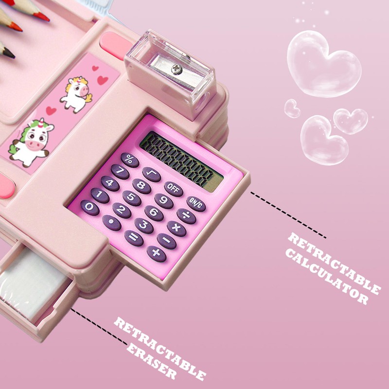 Ristpal Pop Up Multifunction Pencil Case, Cute Cartoon Pen Box