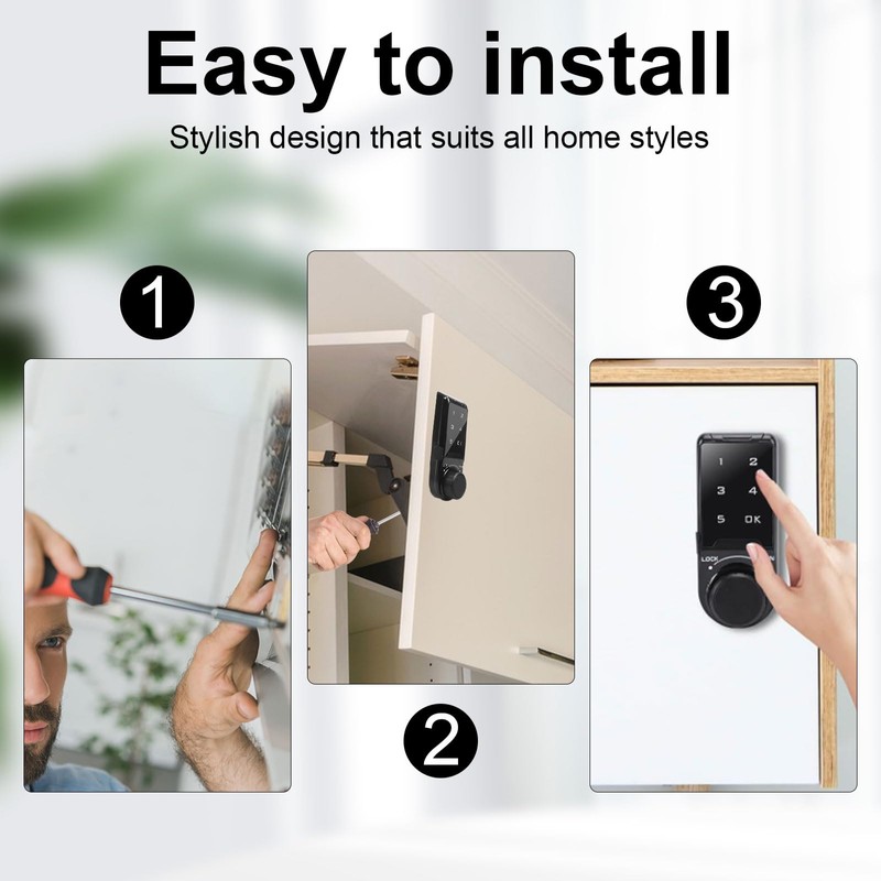 Code Security Lock Touch,VDHU Electronic Cabinet Deadbolt Lock,Digital Keypad Password