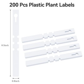 200 Pcs Plant Labels Tags, Plastic Markers Tree Tags for Outdoor, Waterproof Warp Around Hanging Name Tags for Nursery Garden (White)