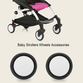 Baby Stroller Wheels, Stroller Rubber Wheel Accessories Stroller Wheel Replacement Universal Replaceable Baby Stroller Rubber Wheel Front and Rear Wheel Accessories(1 Pair Back Wheel)
