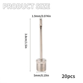 JIEHU 20 Pcs Ball Needle, Balls Pump Adaptor, Football Pump Adapter Needle for Basketball, Rugby, Volleyball