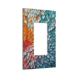 Tewujay Colorful Flower With Lots of Petals 1 Gang Rocker Single Decora Outlet Wall Plate Decorative Switch Plate Faceplate Gfci Light Switch Covers for Farmhouse Living Decor