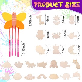 Tuanse 36 Pcs Wind Chime Kit for Kids DIY Wooden Wind Chime Make Your Own Animal Fruit Musical Windchimes Hanging Crafts Decoration for Christmas Birthday Gifts School Activities