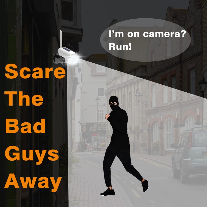 Solar Powered Fake Security Camera, Dummy Simulated CCTV Surveillance System