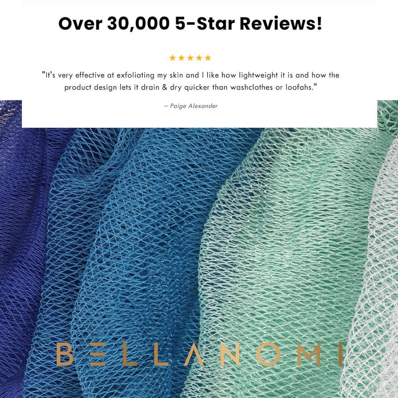 4 Piece African Exfoliating Net Sponge Bundle, Ethically Sourced from