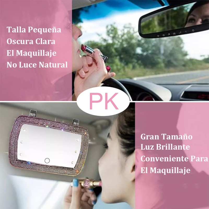 Francisco Espejo De Vanidad Led Regulable Para Parasol De Coche