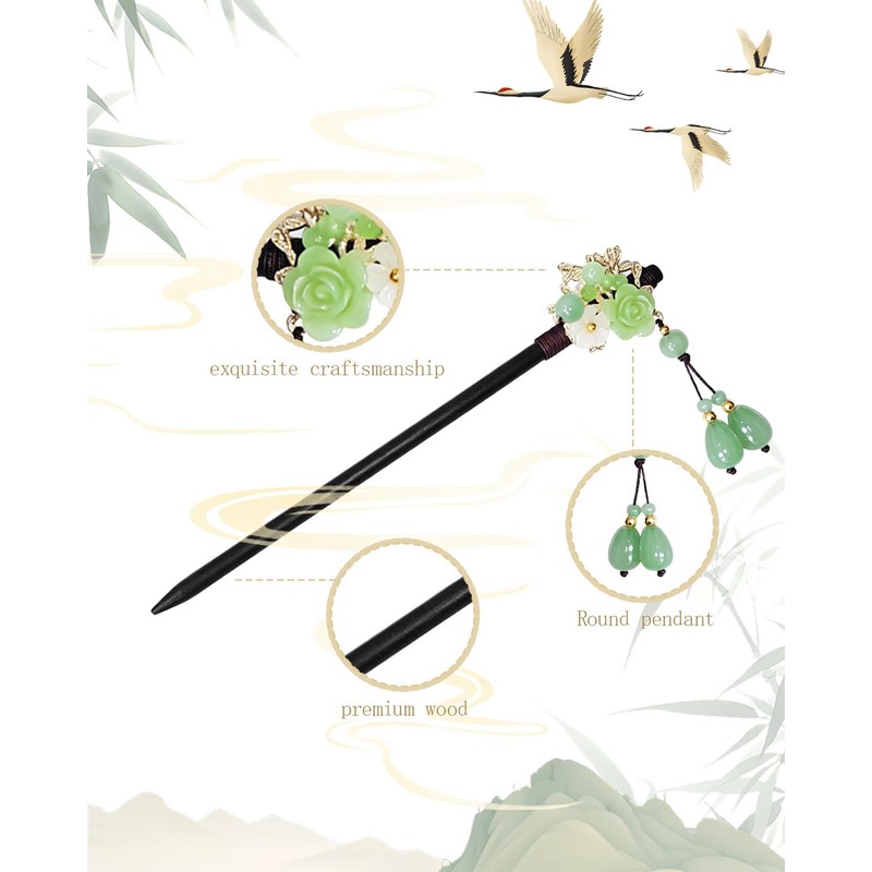 Chinese Hair Sticks Wood Hair Chopsticks Classic Hair Pins Daily