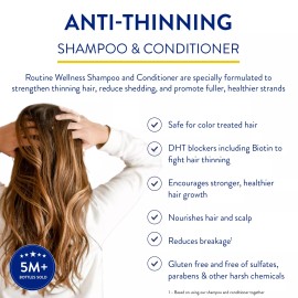 Routine Wellness Anti-Thinning Shampoo and Conditioner Set for Thinning Hair ...