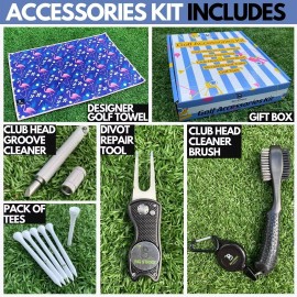 Big Strike Golf-Golf Kit Includes Design Towel, Divot Repair Tool, Brush Cleaner