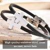 Mens Leather Cross Bracelet for Men, Christian Gift Mens Cross