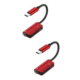 OSALADI 2pcs Type-c to Audio Adapter Headphone Splitter for Mobile Devices Lightweight and Compact Design TPE Materials Convenient and Easy to Use