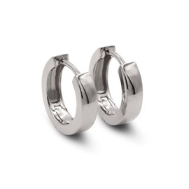 Hoop Earrings 925 Sterling Silver Women's Unisex Earrings - Folding Hoop Earrings Hypoallergenic for Women (Pair) V2 | Narrow Hoop Earrings Silver, Silver