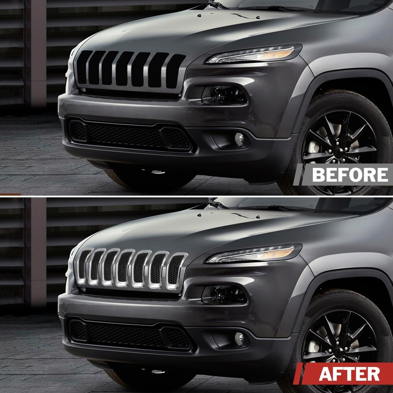 JINCHEN 7pcs Grill Mesh Inserts Fit for Jeep Cherokee 2014-2018,