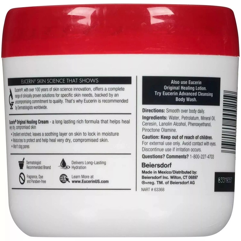 Eucerin Original Healing Cream, Original, Unscented 16 oz TUBE