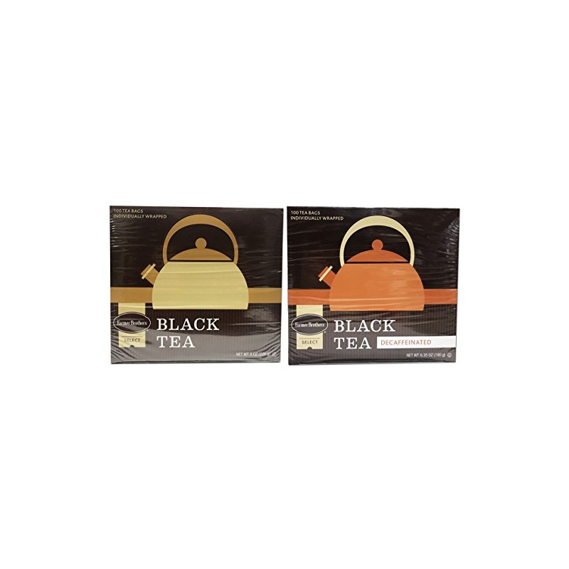 Farmer Brothers Black Tea Combo: 1 Box Regular (100 tea