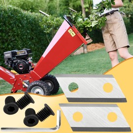 Baeruuss 2-Pack Wood Chipper Blades Compatible with Wen, Westinghouse, VIVOSUN, AIVOLT Wood Chipper Shredder, Double-Sided Grass Shredder Knife Blades for Household Farming, 2.4 x 1.3 Inches