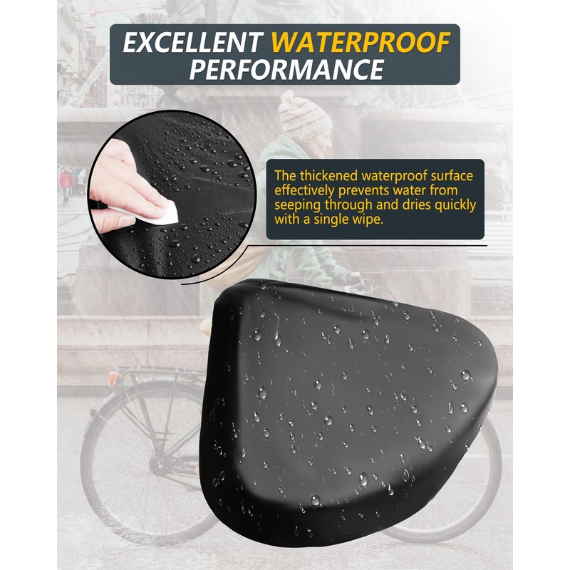 Extra Large Bicycle Seat Covers, 2-Pack, Black