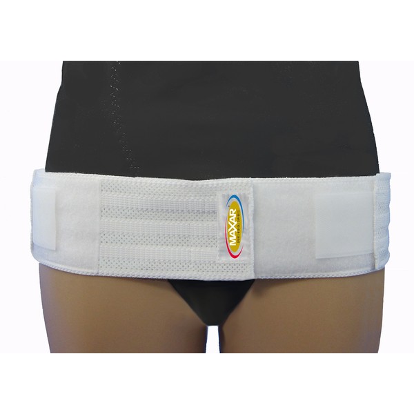 Maxar Sacroiliac Joint Lower Back Pelvis Pain Relief Compression Support Belt, Medium White