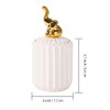 Tonxus Qtip Holder Dispenser with Lids,White Ceramic Cute Apothecary Jar