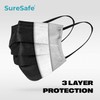 SURESAFE Premium Black Mask - Disposable Face Mask Pack of