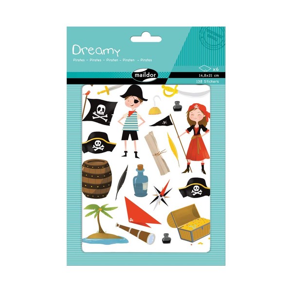 Maildor AE136O Pack of 6 Sheets of Stickers Dreamy in