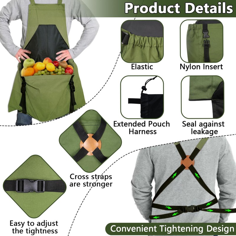 Tintsabo Gardening Apron, Harvest Apron Gardening Gifts for Men Gardening