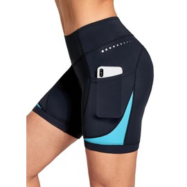 BALEAF 4D Padded Bike Shorts Women Cycling Underwear Gel Padding Pockets Blue L