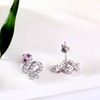 Qings Silver Snake Stud Earrings Simple and Exquisite Anti-Red Eye