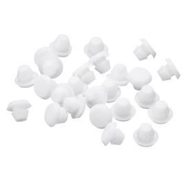 QUARKZMAN 28 Stück Gummistopfen, Runde Gummistopfen mit Snap In Verriegelung für 5-5,5mm Loch, Lochstopfen wasserdicht für Metallrohr, Möbel Endkappen Einsätze, Weiß