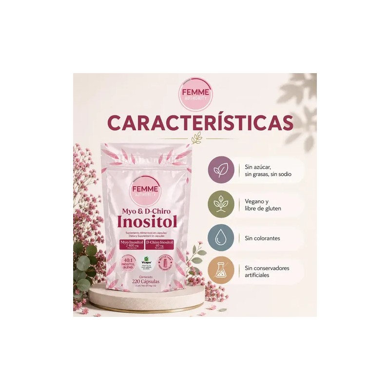 Inositol Myo + D-chiro Femme 220 Cápsulas Para Mujer Sabor