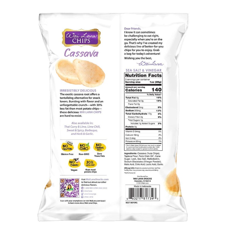 Cassava Chips Sea Salt and Vinegar (6 Pack of 3