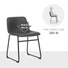 SONGMICS Set of 2 Dining Chairs with Backrest, Metal Legs,